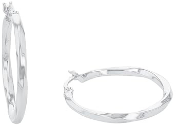 Amor Creolen 925 Sterling Silber Damen Ohrschmuck, 2,5 cm, Silber, Kommt in Schmuck Geschenk Box, 9966318
