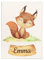 Personalisierte Babydecke Kinderdecke mit Eichhörnchen Motiv & Wunsch Name | Individuelle Baby Decke Namensdecke mit kleinem Eichhörnchen-Motiv (Eichhörnchen)