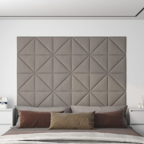 vidaXL Wandpaneele 12 Stk. Hellgrau 30x30 cm Samt 1,08 m²