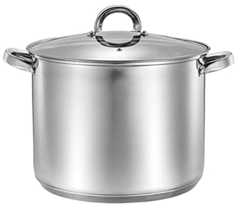 Home Stock Pot - Stainless Steel Soup Pot, Amphora Soup Pot With Glass Lid, Household Large-capacity Soup Pot, Thickened Composite Bottom Commercial Pan, Compatible With All Stoves ( Size : 24cm )