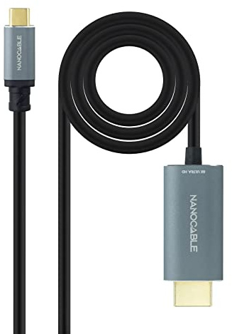 Nanocable 10.15.5162 - USB-C auf HDMI 2.1 8K@60HZ Konverter Kabel, 1.8m, Farbe Schwarz