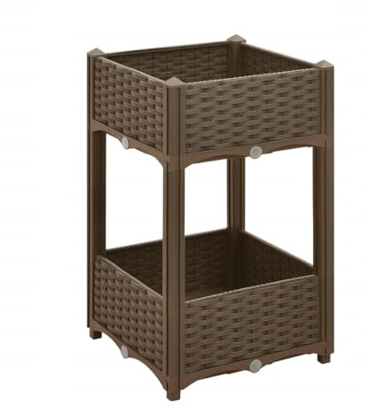 Garden Planter Raised Flower Bed Plant Pot Window Vegetable Herb Box Tray Frame (2 Tier Planter: L 40cm x D 40cm x H83cm)