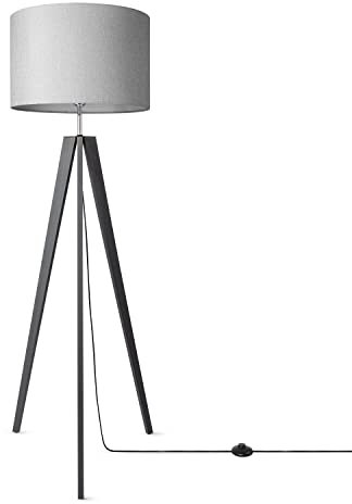 Paco Home Lampadaire Trépied Lampe De Lecture Chambre E27 Abat-Jour Tissu Uni E14 Avec Interrupteur