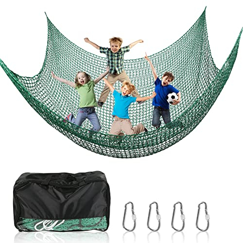 Kletternetz Spielplatz, Doppeltschichten ​Kinder Sicherheitsnetz Klettergerüst Netz Kinder Schaukel Garten, 1x3M/2x3M/3x3M Absturzsicherungsnetz für Spielplatznetz (Grün, 300 * 300cm)