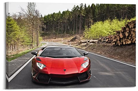 Super Racing Poster Lamborghini Aventador SVJ Roadster Supercar Poster Dekorative Malerei Leinwand Wandposter und Kunstbild Druck Moderne Familie Schlafzimmer Dekor Poster 40 x 60 cm