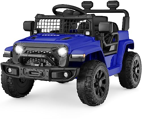 Best Choice Products 6V Kids Ride On Toy, Mini Truck, Electric Play Car w/Parent Remote Control, 4-Wheel Suspension, LED Lights, 2 Speeds, Functional Horn, 3.1MPH Max Speed - Blue