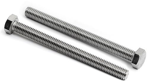 Vis à Tête Hexagonale M8 x 100mm Boulons en Acier Inoxydable 304 (A2), à Filetage Métrique Complet, 8 Pièces