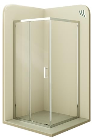 Moments Of Glass Mampara de Ducha Dora 80x120x190cm, REVERSIBLE, Puerta Corredera, Ajuste 77.5-79.5x117.5-119.5cm, Perfiles Cromados, Cristal Templado Transparente 6mm
