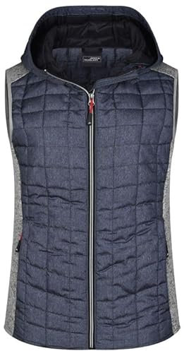 James & Nicholson Weste im stylischen Materialmix light-melange/anthracite-melange, Gr. XL