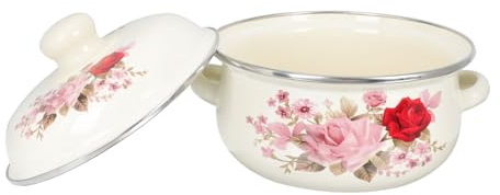 LIFKOME French Onion Soup Pot Double Ear Enamel Soup Pot Shabu-shabu Binaural Soup Cooking Pot