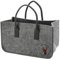 itsisa Kaminholz Filztasche Schwarzwald Heimatliebe, grau mit Stickerei 48x28 cm - Kaminholztasche, Heimat Kaminholzkorb, Feuerholzkorb, Brennholz Aufbewahrungskorb