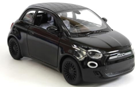 Easy Toys Modellauto kompatibel mit FIAT 500e. Maßstabsgetreues Spielzeugauto mit zu öffnenden Türen. Automodellierung. (500 schwarz)
