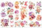 Peacoblue UV DTF Rub-On Transferfolie Möbel-Sticker Pfingstrosen Muster 15x30cm, 3 Stk. Wasserfeste Deko-Transferaufkleber für Möbel Glas Gläser Porzellan Wäscheschränke Kommoden Holz Kunststoff