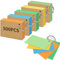 Rhimooay 500 Stück Karteikarten A8 liniert, 220g/m² Verdickte Karteikarten, Vokabelkarten Lernkarten Flashcards mit 10 Binderinge und 20 Stück Kraftpapier für Unterwegs Lernen, 5 leuchtende Farben