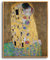hyidecorart Vintage Leinwand Bilder mit Rahmen Holz, 60x90 cm Wandbilder Wohnzimmer Der Kuss Liebhaber Gustav Klimt Kunst, Wanddeko Schlafzimmer Gemälde Badezimmer Büro Zimmer Esszimmer Flur
