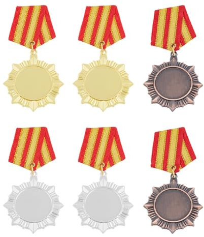 SUPERFINDINGS 6 Stück 3 Farben 1. 2. 3. Platz Medaillen Blanko Auszeichnungsmedaillen Zinklegierung Gewinnermedaillen Gold Silber Bronze Medaille Machen Sie Ihre Eigenen Medaillen