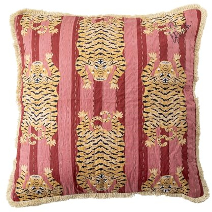 Bloomingville Poirino Kissen, Pink, Baumwolle, L45xH45 cm