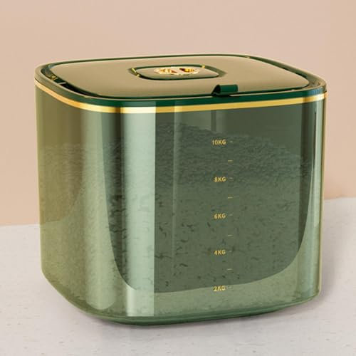 Boîte Rangement Pour Riz Et Céréales, 10KG Conteneur de Stockage de Riz, Récipient De Stockage Alimentaire Hermétique, Sans BPA, Boite Rangement Cuisine Multifonction pour Cereales, Pâtes, Farine