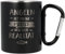Spruchreif | Edelstahltasse mit Karabinerhaken Henkel mit Gravur Angeln ist meine Pause... in Schwarz Matt | Anglergeschenk | Lustige Geschenkideen für Angler