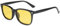 LOJUDI Sonnenbrille Damen Herren Polarisiert - Rechteckig Retro Brille Männer Frauen Coole Schwarz Vintage Sunglasses Men Woman mit UV400 Schutz Unisex-Schwarz/Gelb