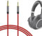 GEEKRIA-Audiokabel kompatibel mit Sennheiser Momentum 4, PXC 550, PXC 550 II, ACCENTUM Plus-Kopfhörerkabel, 2,5 mm auf 3,5 mm Ersatz-Stereokabel (rot, 1,7 m)