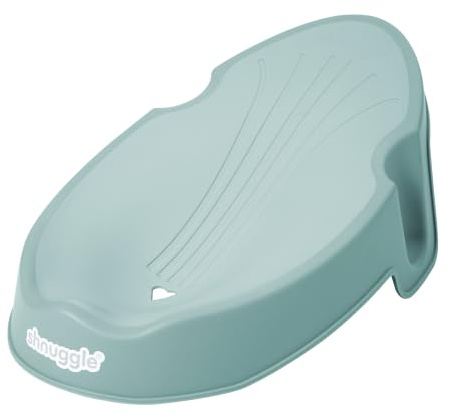 Shnuggle Newborn Baby Bath Support for 0 to 3 Months with a Compact Soft Touch Baby Bath Seat and Supportive Design, Ideal Angle for Hands-Free Bathing, Comfortable Newborn Bath Support, Eucalyptus.