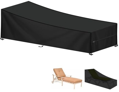 LAMUNI Sonnenliege Abdeckung 200x75x40/70cm Liegenabdeckungen Wasserdicht Abdeckplane für Gartenliegen Schutzhülle Sonnenliege Wetterfest Liegestuhl Abdeckung für Gartenliege Abdeckhauben