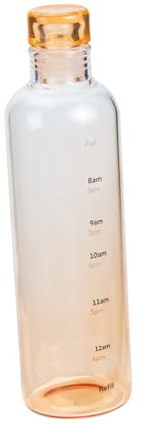 UKCOCO Bouteille Eau Verre Raffinée à Prise Confortable Capacité Importante pour Bureau Et Sports avec Graduations Pratiques