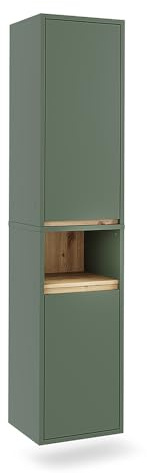 Vicco Hochschrank Viola, Grün/Artisan, 38 x 170 cm | mit 2 Türen, zur Aufbewahrung im Bad kombinierbar mit Viola Serie