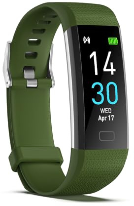 AKEDA Reloj Inteligente 0.96'' con Pantalla Táctil, Pulsera de Actividad con Podómetro, Monitor de Sueño y Ritmo Cardíaco, Diseño Ligero con Carga USB Directa y Resistencia al Agua – Android iOS