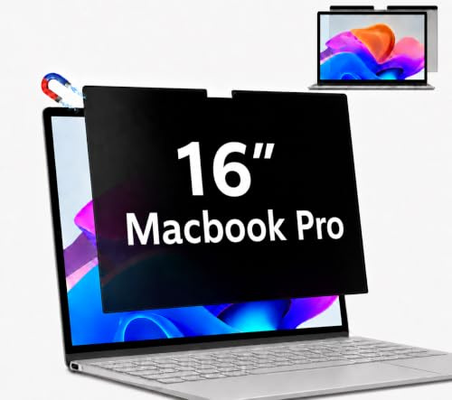 PinnWaa Magnetischer Blickschutzfilter für MacBook Pro 16/16,2 Zoll | für MacBook Pro 16/16.2 Zoll (M5 Pro/M5 Max/M5/M4 - M1 Serie), Abnehmbar, Blaulichtfilter, Privacy Screen, Displayschutz