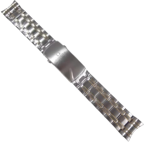 20mm Curved End Solid Stainless Steel Watch Strap for Omega Seamaster 300 | Metal Bracelet Gliding Clasp Heavy Wristband Watch Accessories Parts