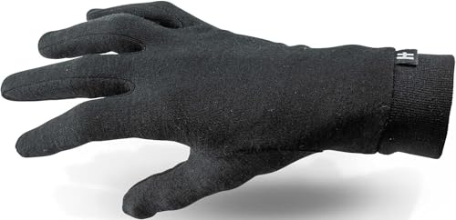 Halvarssons Wool Motorrad Unterziehhandschuhe, schwarz, L