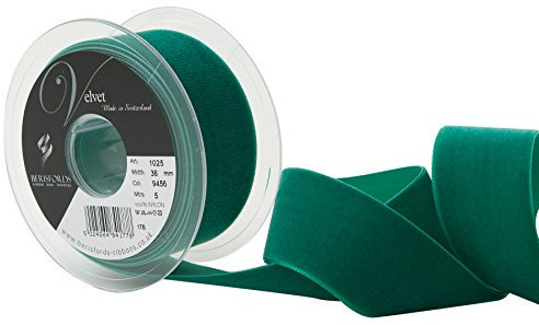 Berisfords Nastro di Velluto, Smeraldo, 10.2 x 4.5 x 10.2 cm, 5 unità