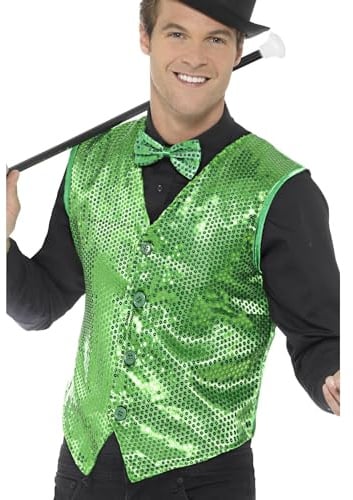 Smiffys, Herren Pailletten Weste Halloween