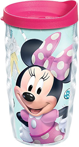 Tervis Disney 1285394 – Gobelet Minnie Mouse Smart & Positively Me avec enveloppe et couvercle fuchsia, Tritan, transparent