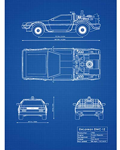 Artery8 DeLorean DMC-13 – Zeitreiseauto der Zukunft Ungerahmter Leinwanddruck 30x40 cm