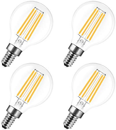 Fulighture E14 LED Lampe, Edison Vintage Filament Glühbirne klar 4W (ersetzt 40W), 4 stk. [Energieklasse F]