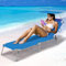 BAKAJI Lettino Prendisole con Tettuccio Parasole Sdraio Pieghevole Salvaspazio, Schienale Regolabile, Struttura in Alluminio e Tessuto in Textilene per Mare Spiaggia Piscina Relax (Blue)