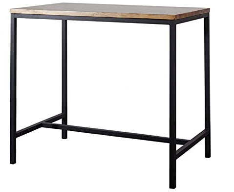 Addecor Stehtisch | Antikes Holz- und Stahlgestell | 110 x 70 x 105 cm | Modell Minnesota | Holztisch im Industrial oder Nordic Style