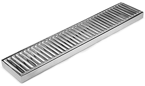 Bandeja de Bar Cocktail7 de Acero Inoxidable, Escurridor, Rejilla, 50 x 10 cm, Plateado