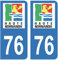 Hadexia Aufkleber für Nummernschild, Departement 76 Seine-Maritime, Logo alte Region Haute Normandie