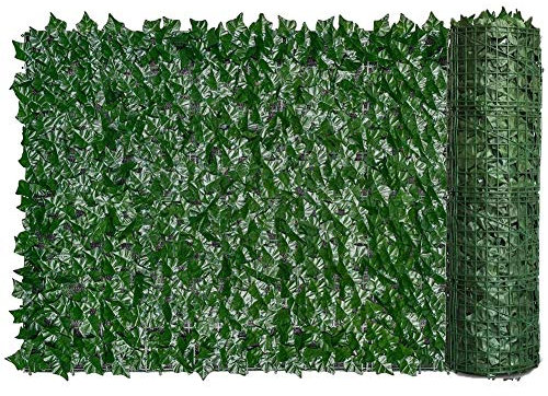 ClôTure De Confidentialité Brise-Vue Artificiel Haie artificielle feuille verte lierre clôture écran mur végétal Newfake herbe toile de fond décorative Protection de la vie privée maison balco