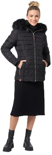 Navahoo warme Damen Winter Jacke Steppjacke mit Teddyfell B900