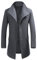 Allthemen Mens Winter Wool Trench Coat Mid Length Slim Fit Casual Stand Collar Overcoat 1501# Light Grey XL