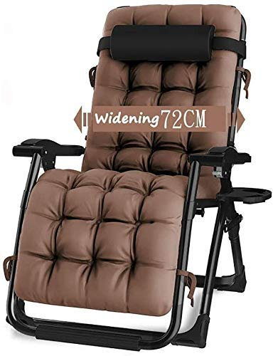 CAPXXIN Sonnenliege Sonnenliegen Relaxsessel Zero Gravity Patio Deck Chair Reclining Garden Chair Outdoor Klappbarer Tragbarer Schaukelstuhl Unterstützt 200kg, Mit Braunen Kissen Needed