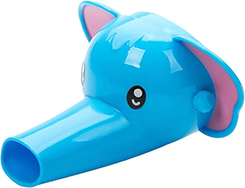 YKKJ Wasserhahn Erweiterung für Kinder Verlängerungshahn für Kinder Tieren Wasserhahn Erweiterung für Waschbecken Wasserhähne für Kinder Baby Hände Waschen(Blauer Elefant)