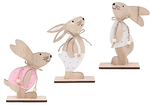 HOHXFYP 3 Teilige Osterhasen Dekorationen,Kleine Niedliche Party Ornamente,Leichte Buchsbaum Oster Desktop Dekoration f¨¹r Zuhause,B¨¹ro,Kindergarten,Ladendekoration