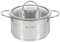 Daniks Bonn Faitout Inox 18 cm 2.5 Litres | Casserole avec Couvercle en Verre | Tous Feux Dont Induction | Échelle de mesure | Argent