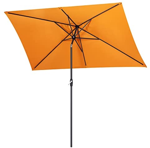 Sekey Aluminum Sonnenschirm 200 × 300 cm Sonnenschirm Balkon Sonnenschirm Rechteckig für Balkon Garten & Terrasse Sonnenschutz UV 50+